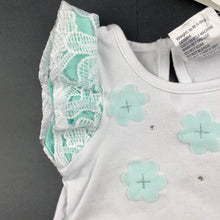 Load image into Gallery viewer, Girls Baby Baby, stretchy t-shirt / top, floral lace detail, NEW, size 00