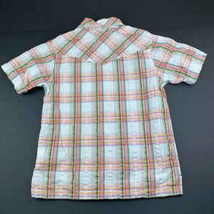 Boys Okaidi, checked cotton short sleeve shirt, GUC, size 10