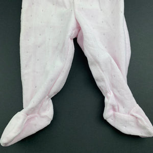 Girls Baby Baby, pale pink velour footed leggings / bottoms, EUC, size 0000,  