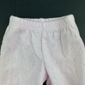 Girls Baby Baby, pale pink velour footed leggings / bottoms, EUC, size 0000,  
