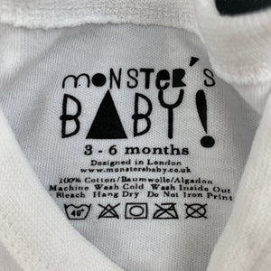 Boys Monsters Baby, white bodysuit / romper, submarine, FUC, size 00,  