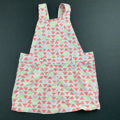Girls Sprout, cotton overalls dress / pinafore, GUC, size 0, L: 38cm approx