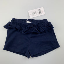 Load image into Gallery viewer, Girls Seed Baby, navy cotton shorts, elasticated, NEW, size 00,  