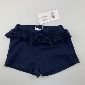 Girls Seed Baby, navy cotton shorts, elasticated, NEW, size 00,  