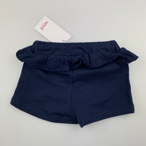 Girls Seed Baby, navy cotton shorts, elasticated, NEW, size 00,  