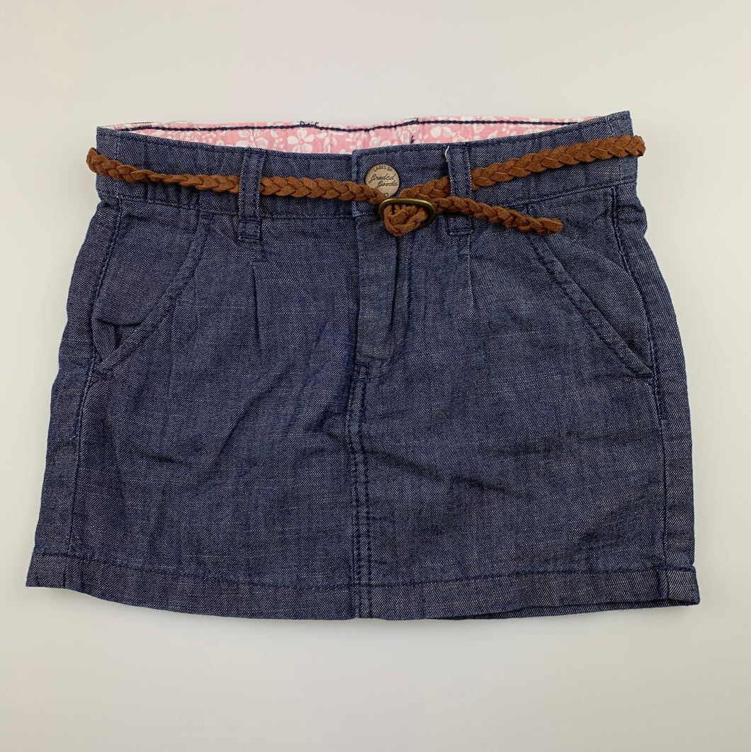 Girls H&M, lightweight denim skirt, adjustable, EUC, size 4,  