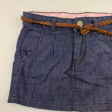 Load image into Gallery viewer, Girls H&amp;M, lightweight denim skirt, adjustable, EUC, size 4,  