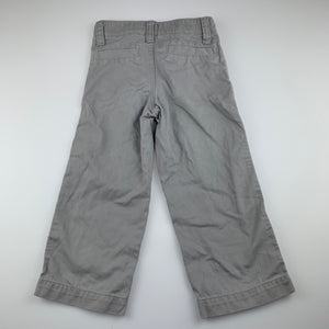 Boys Old Navy, grey cotton casual pants, adjustable, Inside leg: 36cm, EUC, size 3,  