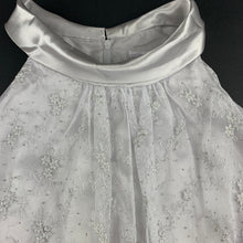 Load image into Gallery viewer, Girls Target, silver embroidered tulle party dress, EUC, size 2, L: 49cm approx