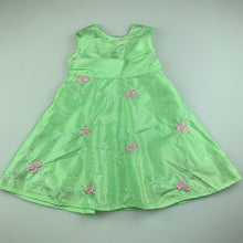 Load image into Gallery viewer, Girls Target, green embroidered floral lightweight party dress, EUC, size 1, L: 47cm approx