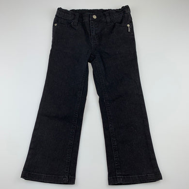 Girls Pumpkin Patch, black stretch denim jeans, adjustable, Inside leg: 41cm, EUC, size 4,  