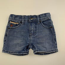 Load image into Gallery viewer, Boys Mooks, blue denim jean shorts, adjustable, GUC, size 1,  