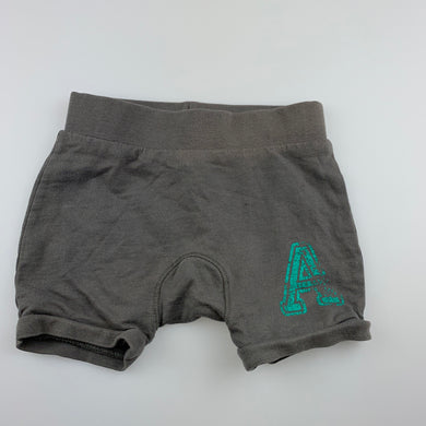 Boys Tiny Little Wonders, grey knit cotton shorts, elasticated, FUC, size 0,  