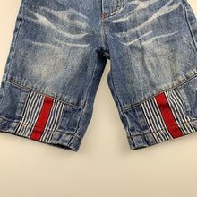 Load image into Gallery viewer, Boys Designer Kidz, blue denim long shorts, elasticated, Inside leg: 15cm, FUC, size 1,  