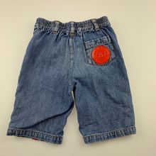 Load image into Gallery viewer, Boys Designer Kidz, blue denim long shorts, elasticated, Inside leg: 15cm, FUC, size 1,  