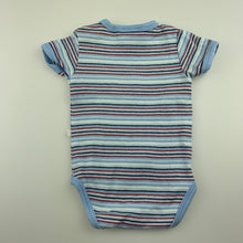Load image into Gallery viewer, Boys Papoose, striped cotton bodysuit / romper, cars, FUC, size 0000,  