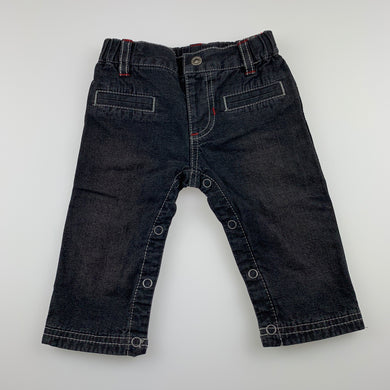 Boys Original Marines, Disney Mickey Mouse cotton lined denim pants, elasticated, EUC, size 00,  