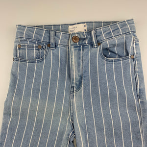 Girls Target, striped stretch denim jeans, adjustable, Inside leg: 56cm, GUC, size 8,  