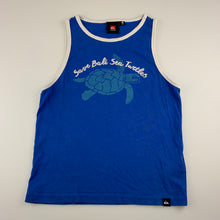 Load image into Gallery viewer, Boys Quiksilver, blue cotton singlet / tank top, turtle, GUC, size 4,  