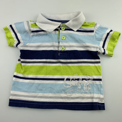 Boys Target, striped cotton polo shirt / top, FUC, size 00,  