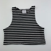 Load image into Gallery viewer, Girls Favourites, black &amp; white stretchy crop top, GUC, size 8,  