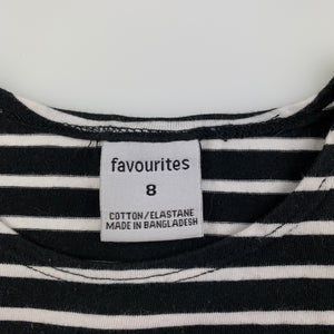 Girls Favourites, black & white stretchy crop top, GUC, size 8,  
