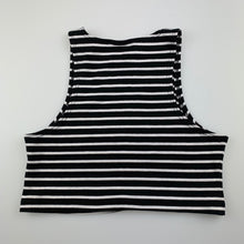 Load image into Gallery viewer, Girls Favourites, black &amp; white stretchy crop top, GUC, size 8,  