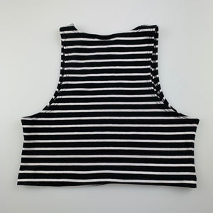 Girls Favourites, black & white stretchy crop top, GUC, size 8,  