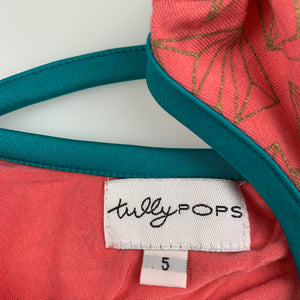 Girls Tully Pops, soft feel stretchy bodysuit / romper, GUC, size 5,  