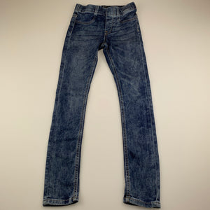 Girls H&M, stretch denim leggings / jeggings, elasticated, Inside leg: 52.5cm, EUC, size 6,  