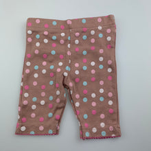 Load image into Gallery viewer, Girls Bebe Cool, spotted cotton leggings / bottoms, EUC, size 000,  