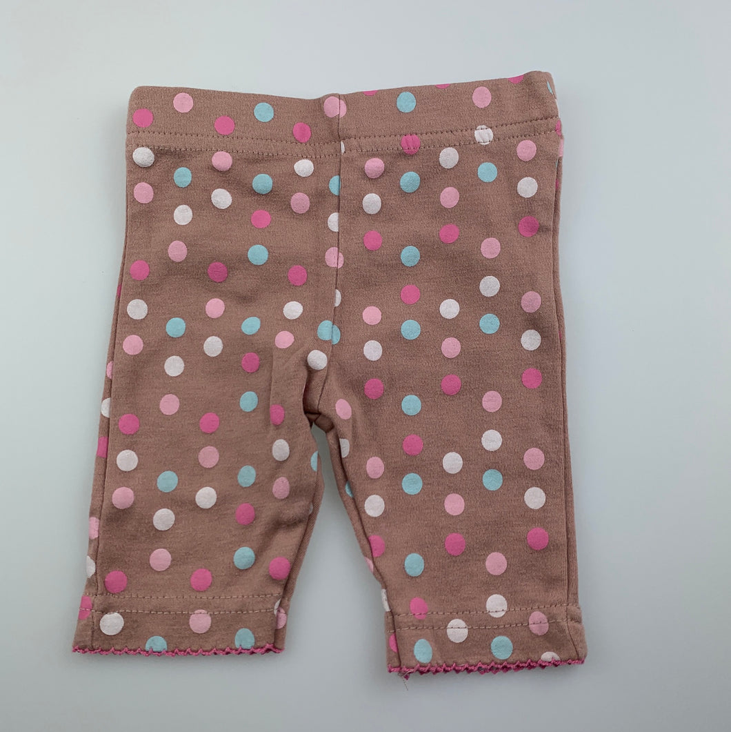 Girls Bebe Cool, spotted cotton leggings / bottoms, EUC, size 000,  