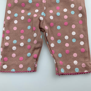 Girls Bebe Cool, spotted cotton leggings / bottoms, EUC, size 000,  