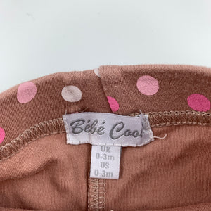 Girls Bebe Cool, spotted cotton leggings / bottoms, EUC, size 000,  