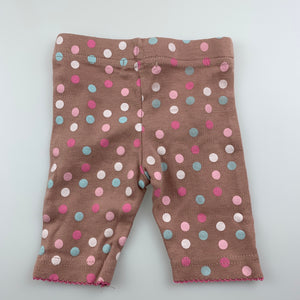 Girls Bebe Cool, spotted cotton leggings / bottoms, EUC, size 000,  