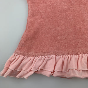 Girls Gaia, pink terry organic cotton top, EUC, size 000,  