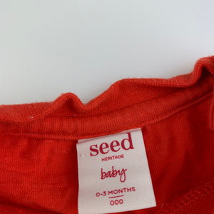 Boys Seed Baby, red cotton long sleeve t-shirt / top, GUC, size 000,  