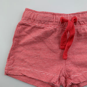 Unisex Target, red stripe soft cotton shorts, elasticated, EUC, size 000,  