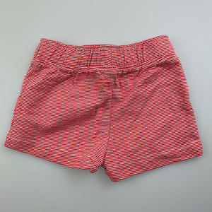 Unisex Target, red stripe soft cotton shorts, elasticated, EUC, size 000,  