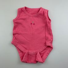 Load image into Gallery viewer, Girls Baby Lamb, pink cotton bodysuit / romper, cherries, GUC, size 0000,  