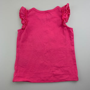 Girls Kids Headquarters, pink stretchy top, applique flower, GUC, size 2,  