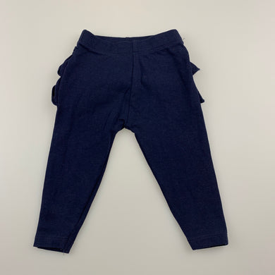 Girls Dymples, navy ruffle leggings / bottoms, EUC, size 000,  