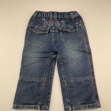 Load image into Gallery viewer, Boys Dymples, blue denim jeans, elasticated, Inside leg: 28cm, FUC, size 2,  