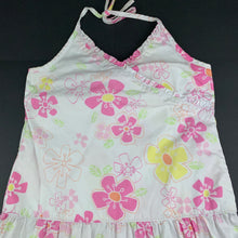 Load image into Gallery viewer, Girls Pumpkin Patch, floral cotton halter-neck dress, GUC, size 6, L: 65cm approx