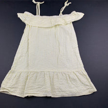 Load image into Gallery viewer, Girls H&amp;T, yellow stripe cotton summer dress, GUC, size 3, L: 53cm approx