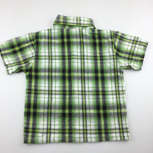 Load image into Gallery viewer, Boys Ben 10, green check cotton short sleeve shirt, GUC, size 2