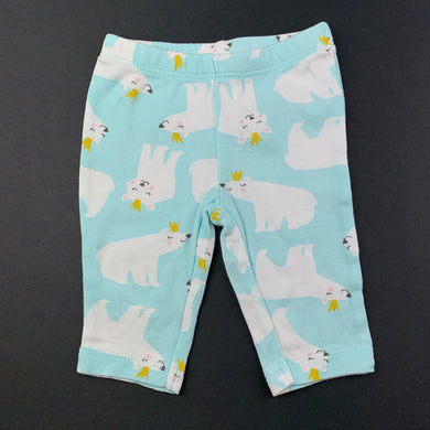 Unisex Carter's, cotton leggings / bottoms, polar bears, EUC, size 0000,  