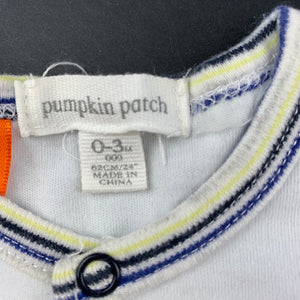 Boys Pumpkin Patch, soft cotton bodysuit / romper, FUC, size 000,  
