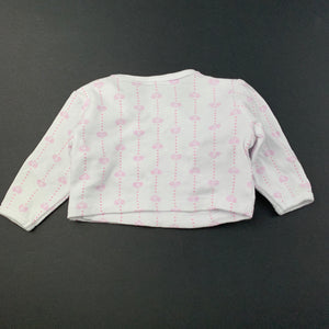 Girls Baby Baby, white & pink cotton long sleeve top, GUC, size 0000,  