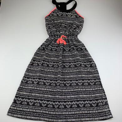 Girls Target, black & white lighweight summer dress, EUC, size 7, L: 87cm approx